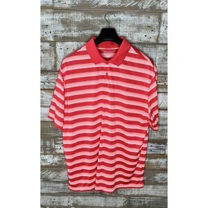 Nike Golf Tour‎ Performance Dri-FIT Polo Shirt Mens XL Striped Red